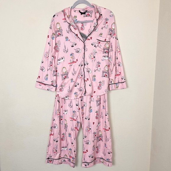 Kate Spade Housewarming Pink Cropped 2 Piece
Pajama Set XL - Picture 3 of 11
